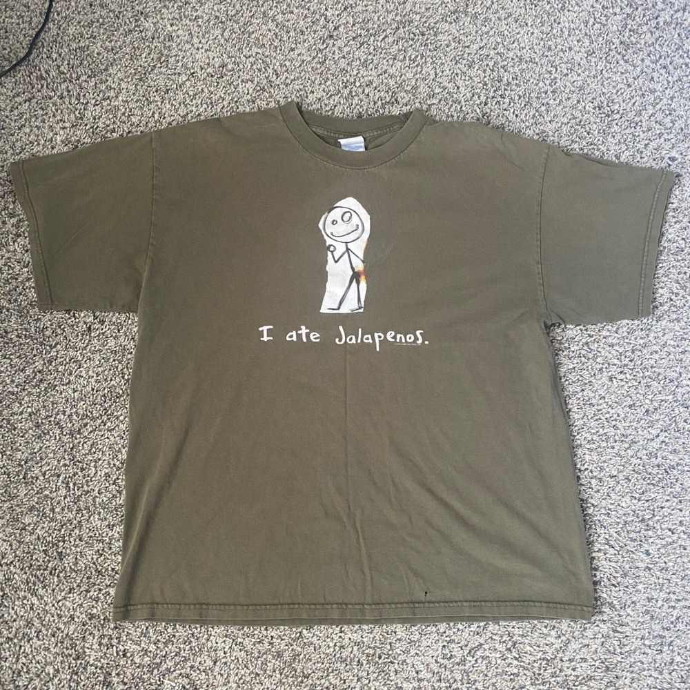 Tennessee River XL Olive Green I Ate Jalapenos Graphic T‎ Shirt Men's